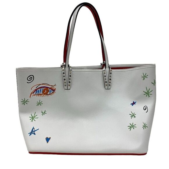 Louboutin Cabata White Cl Embossed #138751C91B - Picture 2 of 10